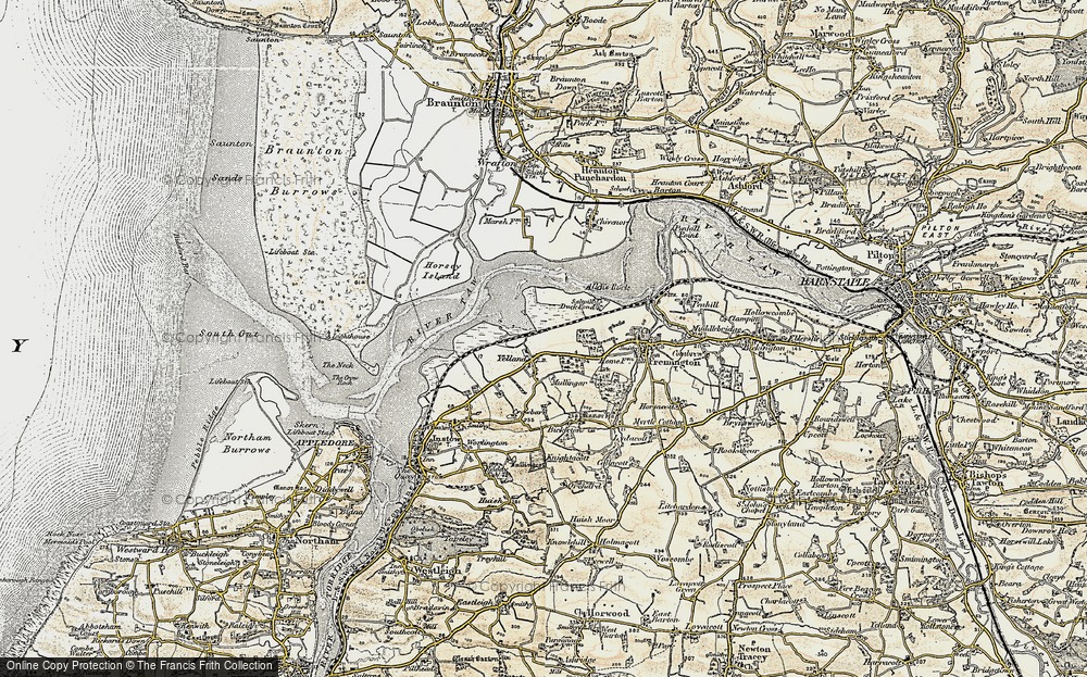 Old Map of Lower Yelland, 1900 in 1900