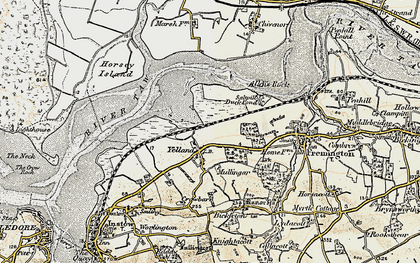 Old map of Lower Yelland in 1900