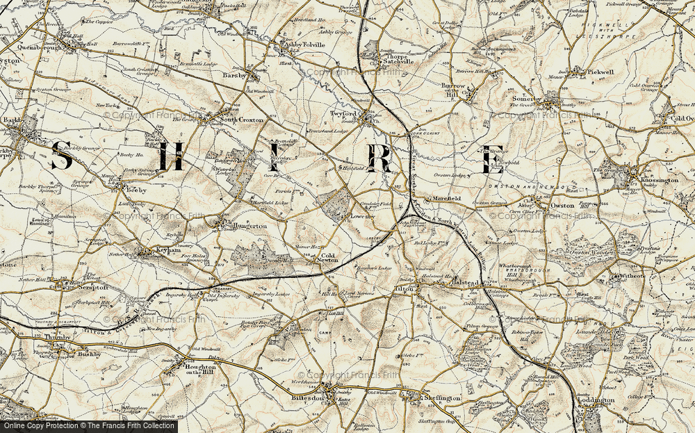 Old Map of Lowesby, 1901-1903 in 1901-1903