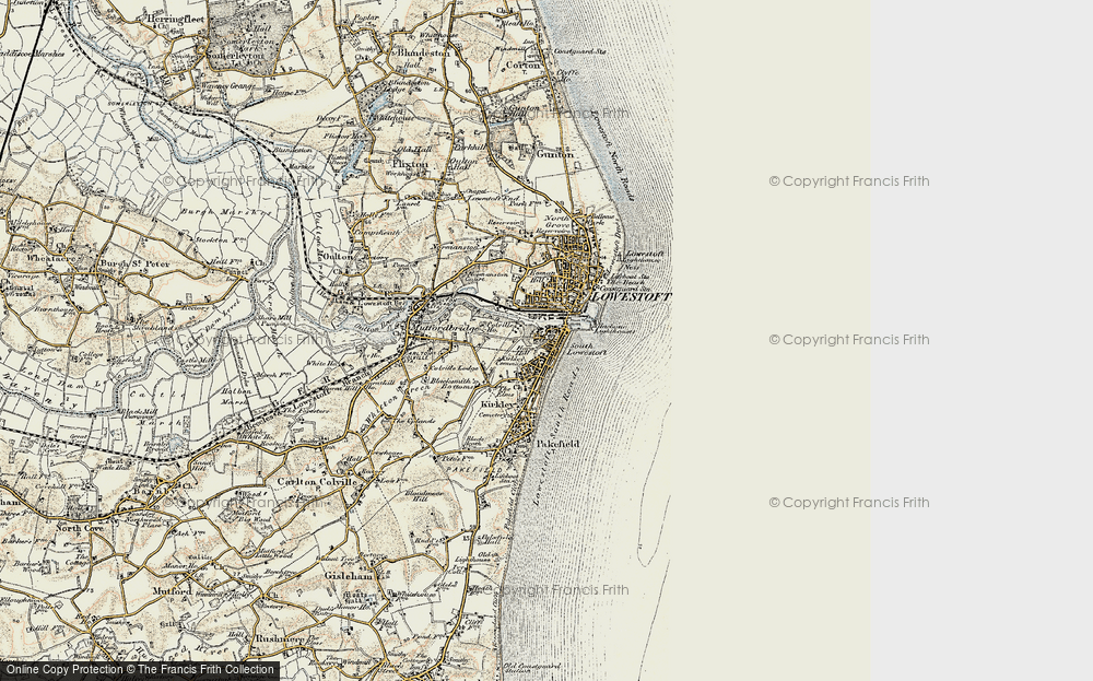 Old Map of Lowestoft, 1901-1902 in 1901-1902