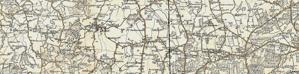 Old map of London Gatwick Airport in 1898-1909