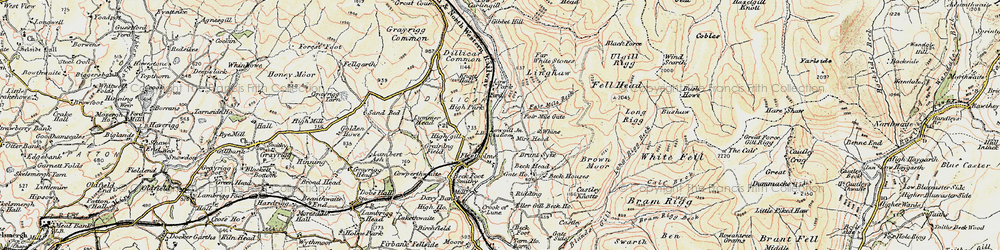 Old map of Brunt Sike in 1903-1904