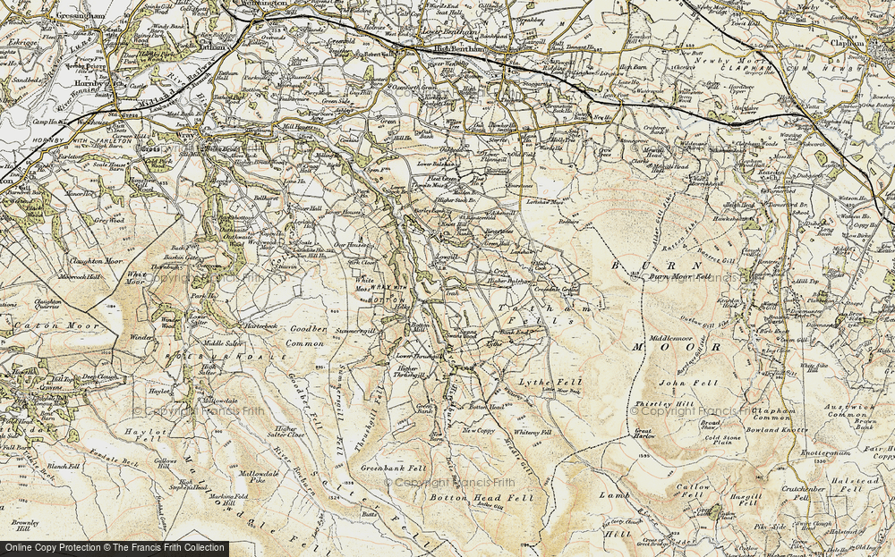 Old Map of Historic Map covering Aikengill in 1903-1904