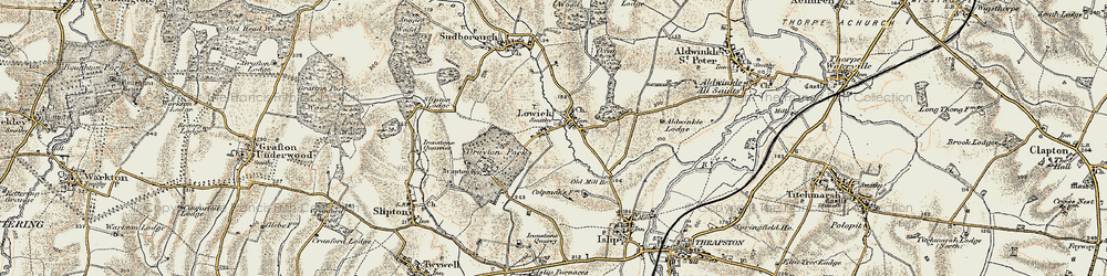 Old map of Lowick in 1901-1902