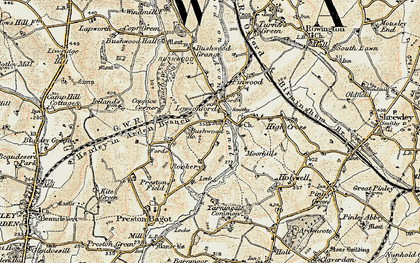 Old map of Lowsonford in 1901-1902