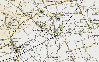 Old map of Lowthorpe in 1903-1904