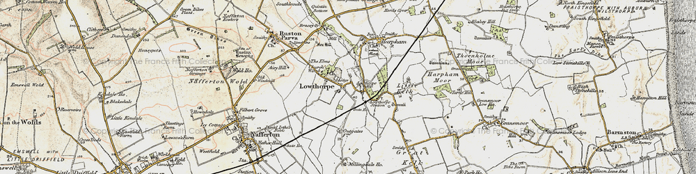 Old map of Lowthorpe in 1903-1904