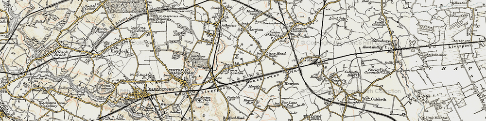 Old map of Lowton Heath in 1903
