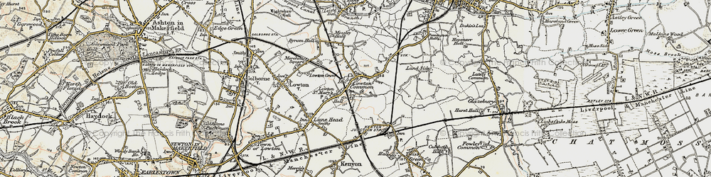 Old map of Lowton St Mary's in 1903
