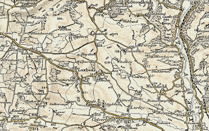 Old map of Loxbeare in 1898-1900