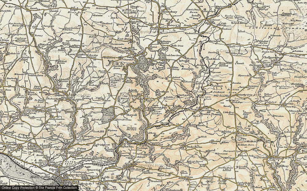 Old Map of Loxhore, 1900 in 1900