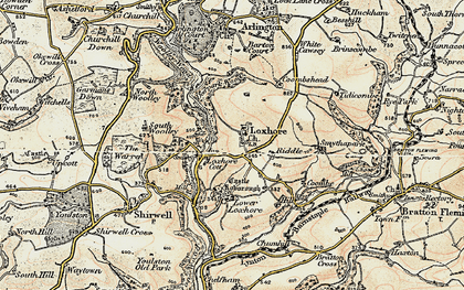 Old map of Loxhore Cott in 1900