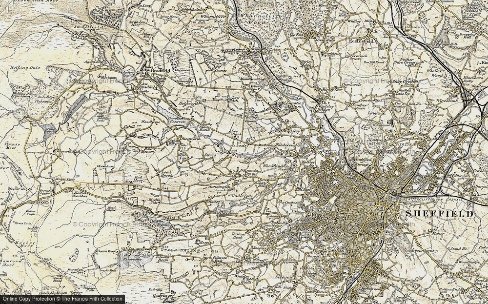 Old Map of Loxley, 1903 in 1903