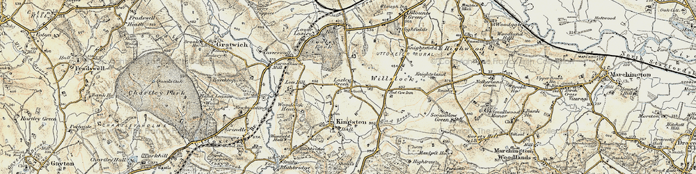 Old map of Loxley Green in 1902