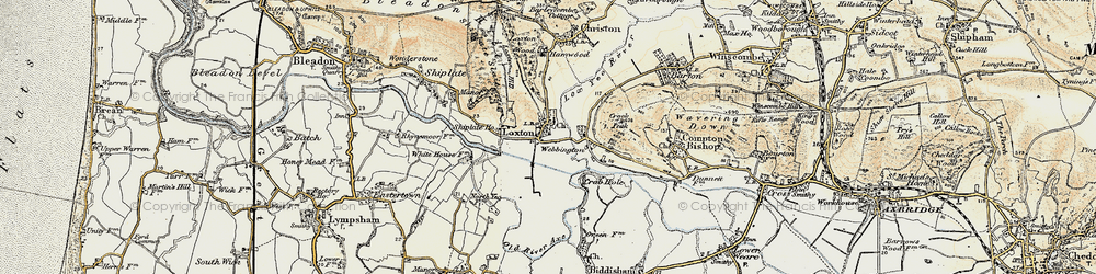 Old map of Loxton in 1899-1900