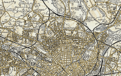 Old map of Lozells in 1902