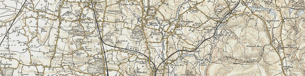 Old map of Lucas Green in 1903