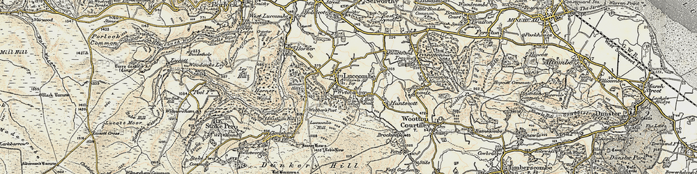 Old map of Luccombe in 1898-1900