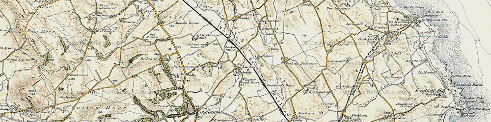 Old map of Adderstone Grange in 1901-1903