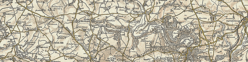 Old map of Broadgate in 1899-1900