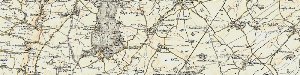 Old map of Luckington in 1898-1899