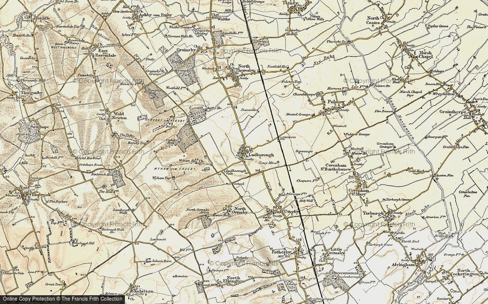 Old Map of Historic Map covering Cadeby Village in 1903-1908
