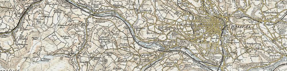 Old map of Luddenden Foot in 1903