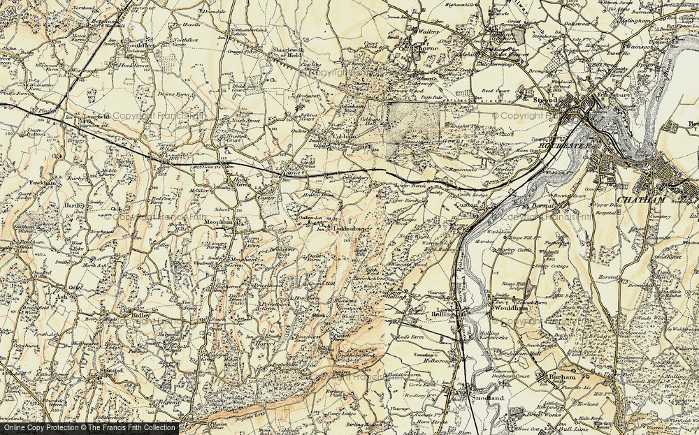 Old Map of Luddesdown, 1897-1898 in 1897-1898