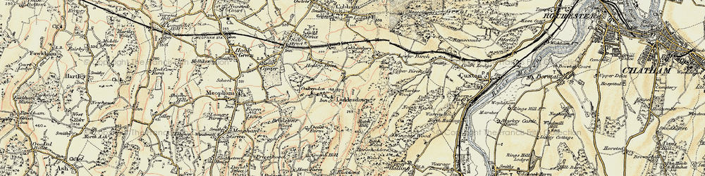 Old map of Luddesdown in 1897-1898