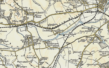 Old map of Luddington in 1899-1901
