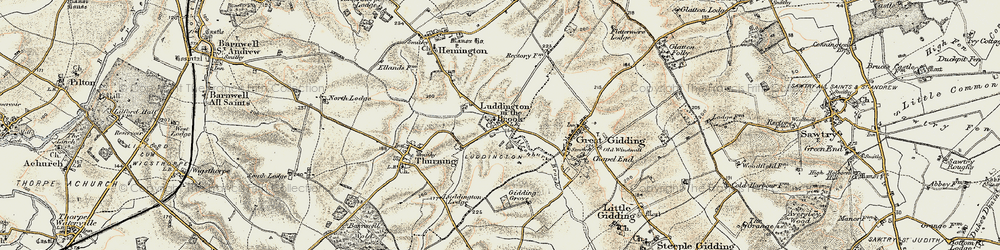 Old map of Luddington in the Brook in 1901