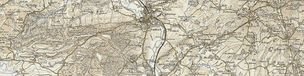 Old map of Ludford in 1901-1902