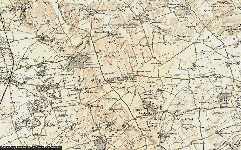 Old Map of Ludford, 1903 in 1903