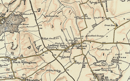 Old map of Ludford in 1903