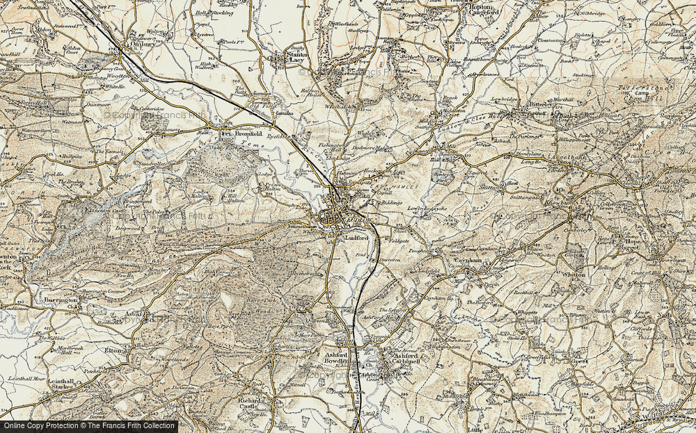 Old Map of Ludlow, 1901-1902 in 1901-1902