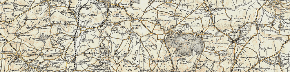 Old map of Ludney in 1898-1899