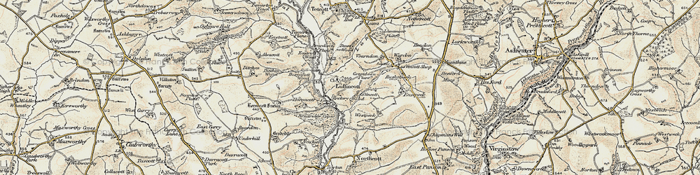 Old map of Luffincott in 1900