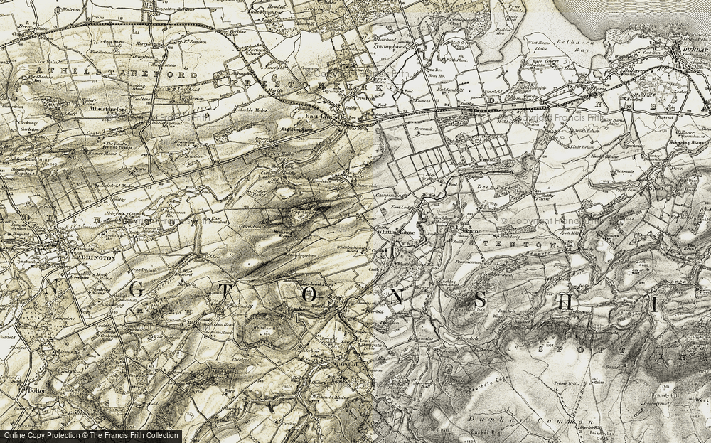 Old Map of Historic Map covering Whittingehame Mains in 1901-1906