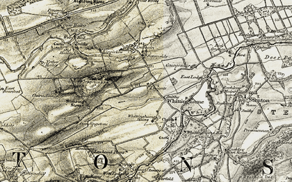 Old map of Luggate Burn in 1901-1906