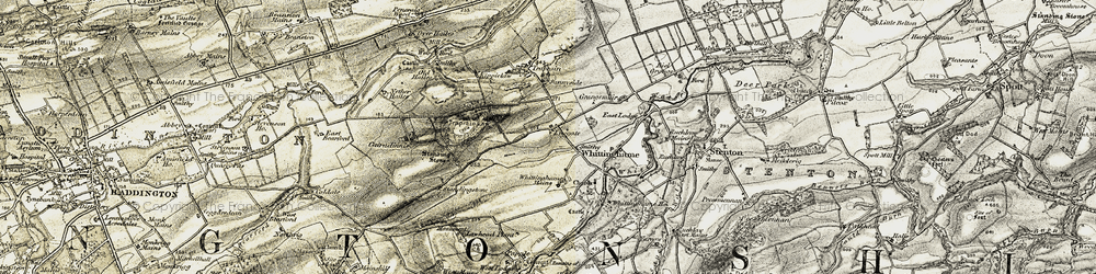 Old map of Luggate Burn in 1901-1906