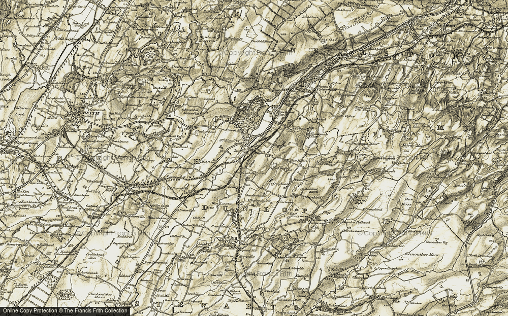 Old Map of Historic Map covering Bourock in 1905-1906