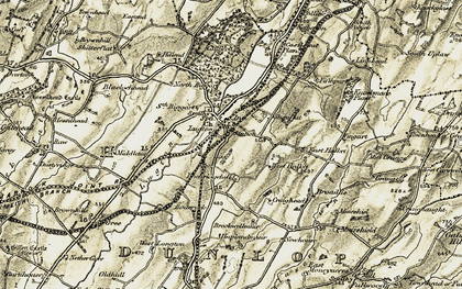 Old map of Lugton in 1905-1906