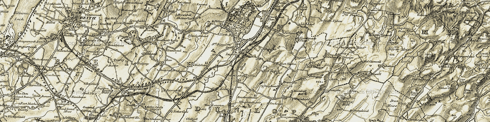 Old map of Bourock in 1905-1906