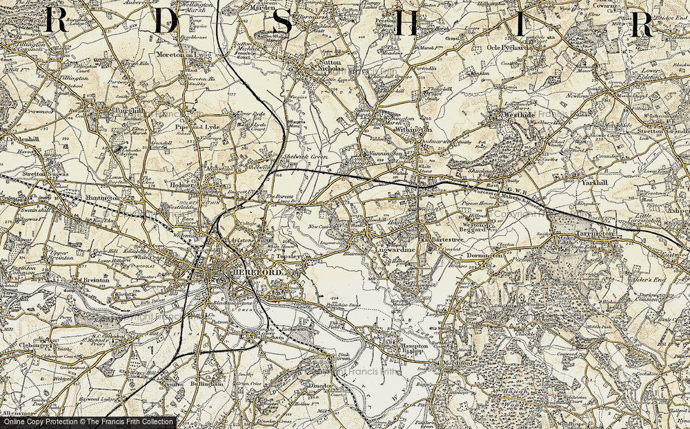 Old Map of Lugwardine, 1899-1901 in 1899-1901