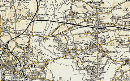 Old map of Lugwardine in 1899-1901