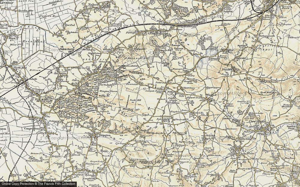 Old Map of Historic Map covering Bristol Airport in 1899
