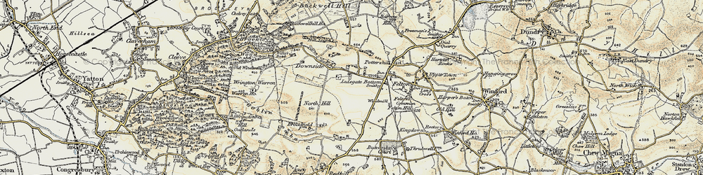 Old map of Lulsgate Bottom in 1899