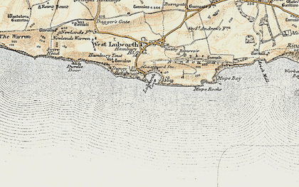 Old map of Lulworth Cove in 1899-1909