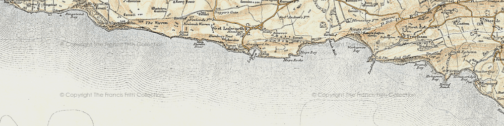 Old map of Lulworth Cove in 1899-1909