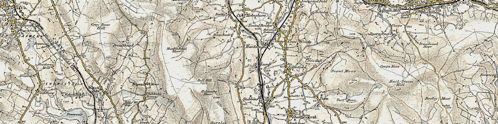 Old map of Wet Moss in 1903